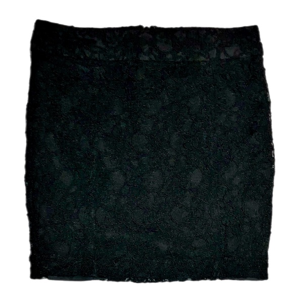 *5 for $25!* VTG Office Siren Corpcore Y2K Express boho black lace skirt 0 - Picture 1 of 9